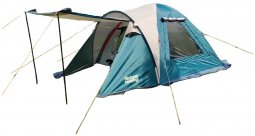 MimirOutDoor Палатка туристическая с навесом, два тамбура, 4 местная палатка два входа с юбкой для отдыха JWS013