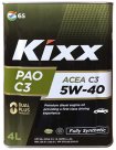 Kixx Моторное масло Kixx PAO C3 5W-40, 4 л